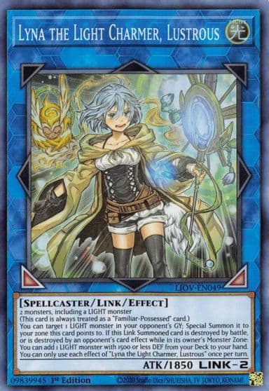 Lyna the Light Charmer Lustrous Lightning Overdrive Yu-Gi-Oh! card