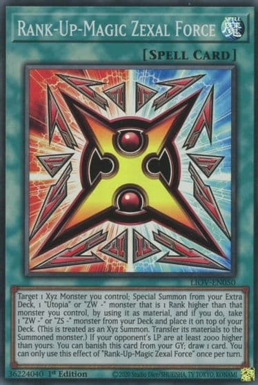 Rank Up Magic Zexal Force Lightning Overdrive Yu-Gi-Oh! card