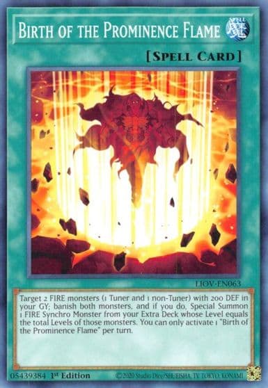 Birth of the Prominence Flame Lightning Overdrive Yu-Gi-Oh! card