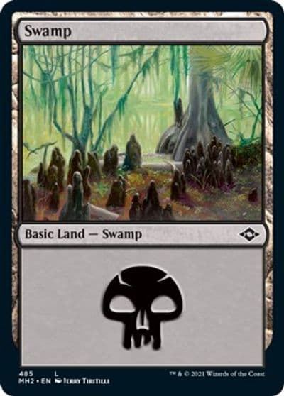 Swamp 485 Foil Etched Modern Horizons 2 Magic card