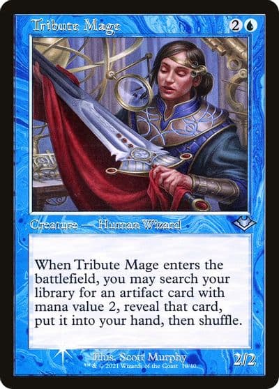 Tribute Mage Retro Frame Modern Horizons Magic card