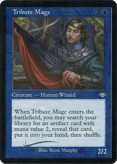 Tribute Mage Retro Frame Foil Etched Modern Horizons Magic card
