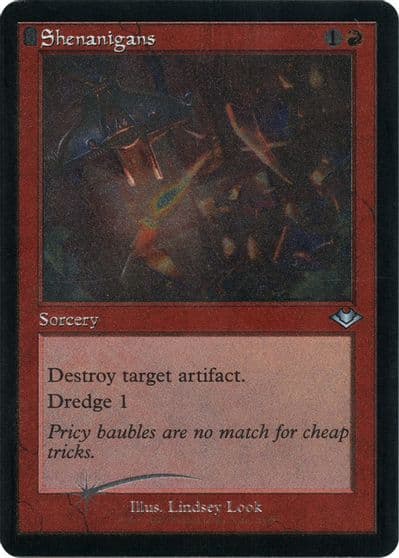 Shenanigans Retro Frame Foil Etched Modern Horizons Magic card