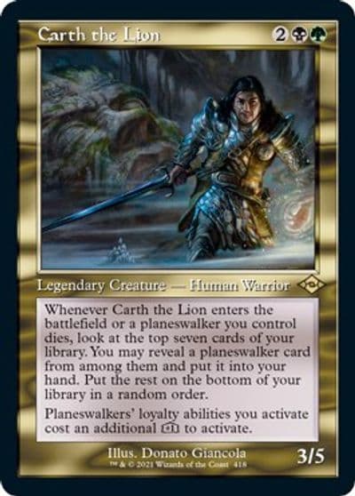 Carth the Lion Retro Frame Foil Etched Modern Horizons 2 Magic card