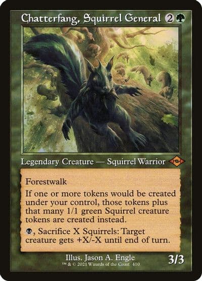 Chatterfang Squirrel General Retro Frame Modern Horizons 2 Magic card