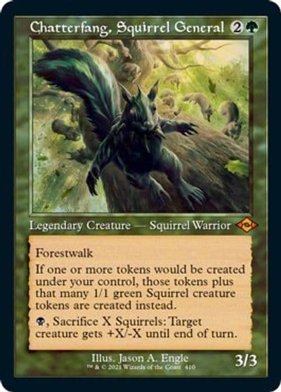 Chatterfang Squirrel General Retro Frame Foil Etched Modern Horizons 2 Magic card