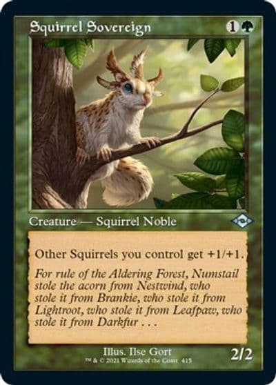 Squirrel Sovereign Retro Frame Foil Etched Modern Horizons 2 Magic card