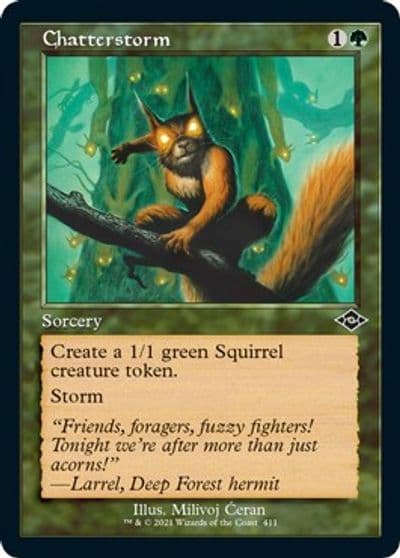Chatterstorm Retro Frame Foil Etched Modern Horizons 2 Magic card