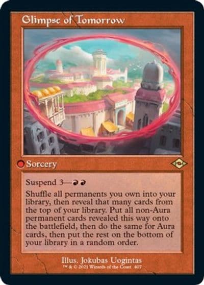 Glimpse of Tomorrow Retro Frame Foil Etched Modern Horizons 2 Magic card