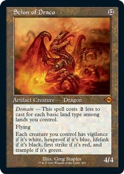 Scion of Draco Retro Frame Foil Etched Modern Horizons 2 Magic card