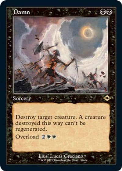 Damn Retro Frame Foil Etched Modern Horizons 2 Magic card