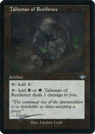 Talisman of Resilience Retro Frame Foil Etched Modern Horizons Magic card