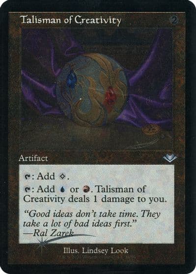 Talisman of Creativity Retro Frame Foil Etched Modern Horizons Magic card