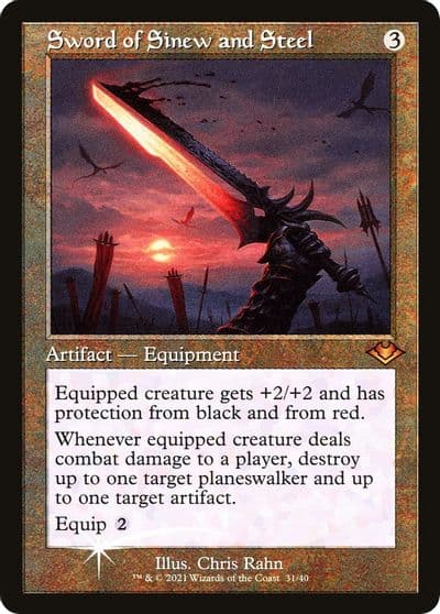 Sword of Sinew and Steel Retro Frame Modern Horizons Magic card