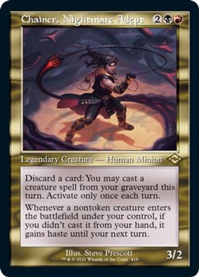 Chainer Nightmare Adept Retro Frame Foil Etched Modern Horizons 2 Magic card