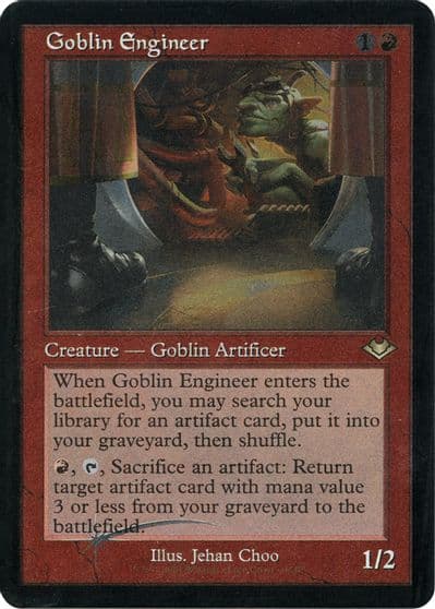 Goblin Engineer Retro Frame Foil Etched Modern Horizons Magic card
