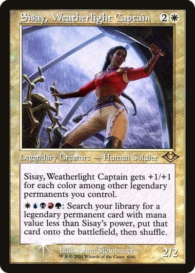 Sisay Weatherlight Captain Retro Frame Modern Horizons Magic card