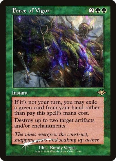 Force of Vigor Retro Frame Modern Horizons Magic card