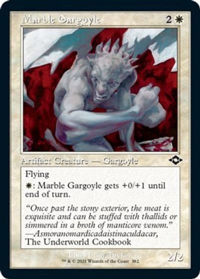 Marble Gargoyle Retro Frame Foil Etched Modern Horizons 2 Magic card