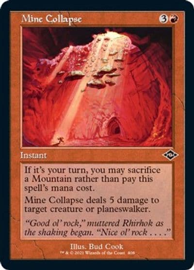 Mine Collapse Retro Frame Foil Etched Modern Horizons 2 Magic card