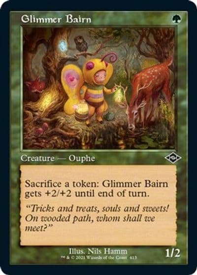 Glimmer Bairn Retro Frame Foil Etched Modern Horizons 2 Magic card