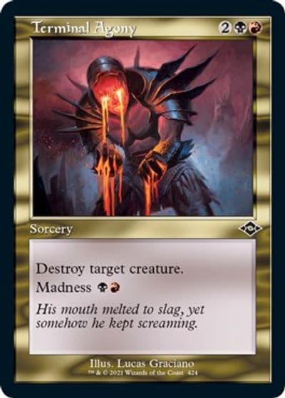 Terminal Agony Retro Frame Foil Etched Modern Horizons 2 Magic card