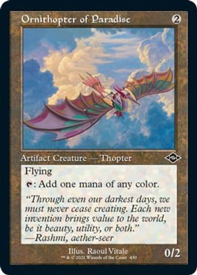 Ornithopter of Paradise Retro Frame Foil Etched Modern Horizons 2 Magic card