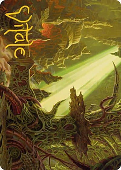 Darkmoss Bridge Art Card Gold Stamped Signature Art Series: Modern Horizons 2 Magic card