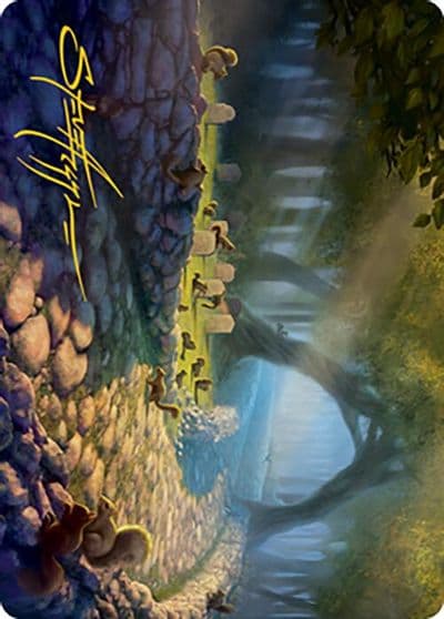 Squirrel Sanctuary Art Card Gold Stamped Signature Art Series: Modern Horizons 2 Magic card