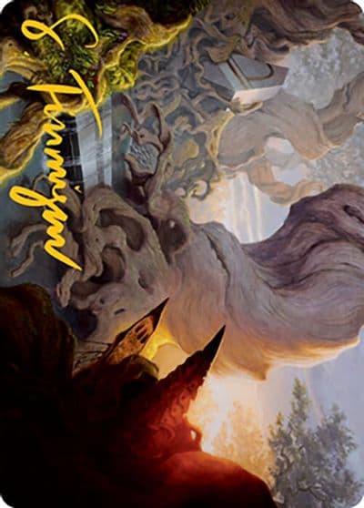 Yavimaya Cradle of Growth Art Card Gold Stamped Signature Art Series: Modern Horizons 2 Magic card