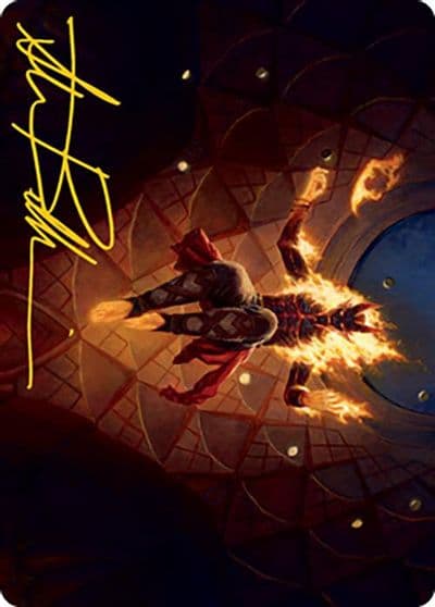 Yusri Fortunes Flame Art Card Gold Stamped Signature Art Series: Modern Horizons 2 Magic card