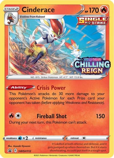 Cinderace - SWSH112 (Prerelease) SWSH: Sword & Shield Promo Cards Pokemon card