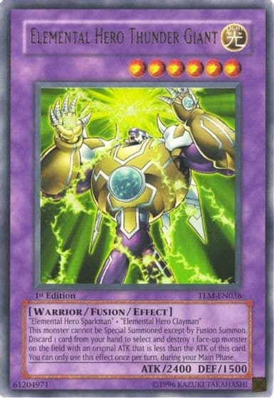 Elemental HERO Thunder Giant The Lost Millennium Yu-Gi-Oh! card