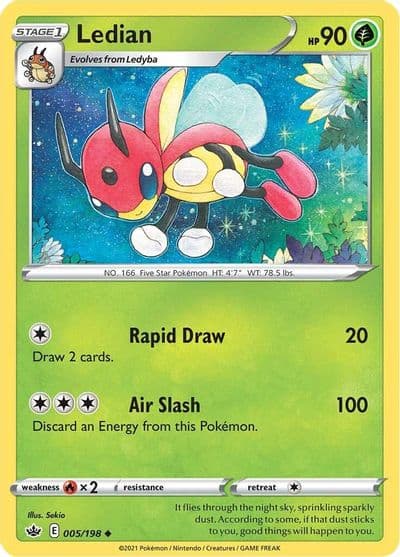 Ledian SWSH06: Chilling Reign Pokemon card