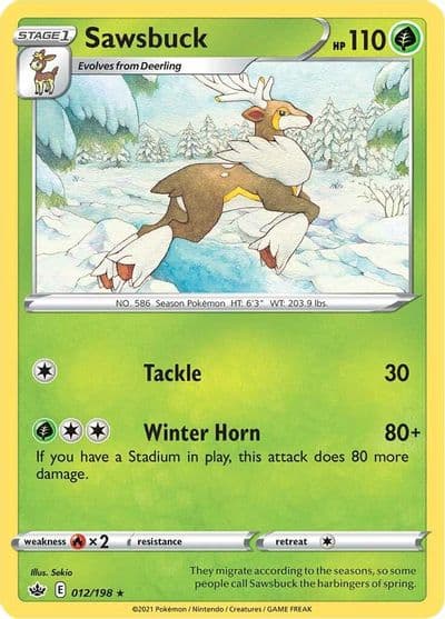 Sawsbuck SWSH06: Chilling Reign Pokemon card