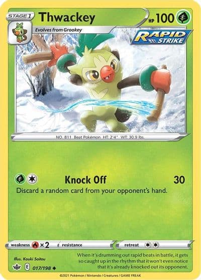 Thwackey SWSH06: Chilling Reign Pokemon card