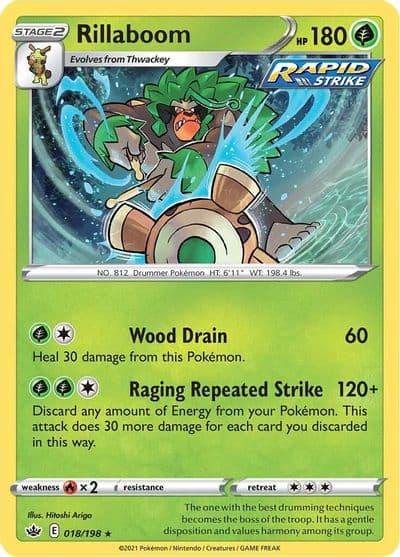 Rillaboom SWSH06: Chilling Reign Pokemon card