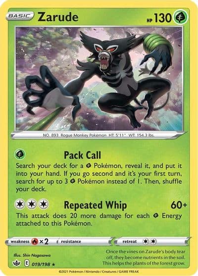 Zarude SWSH06: Chilling Reign Pokemon card