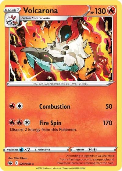 Volcarona (#44 Cinderace Stamped) Battle Academy 2022 Pokemon card