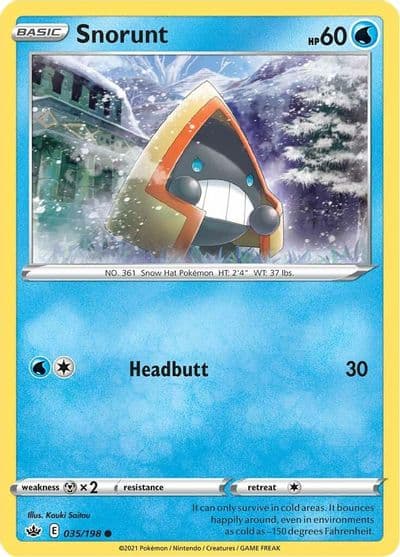 Snorunt SWSH06: Chilling Reign Pokemon card