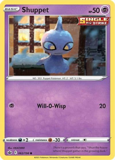 Shuppet SWSH06: Chilling Reign Pokemon card
