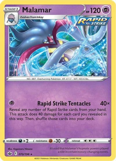 Malamar SWSH06: Chilling Reign Pokemon card