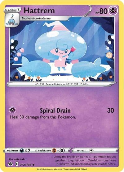 Hattrem SWSH06: Chilling Reign Pokemon card