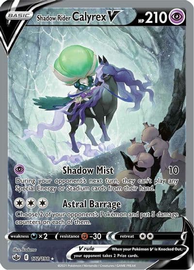 Shadow Rider Calyrex V (Alternate Full Art) SWSH06: Chilling Reign Pokemon card