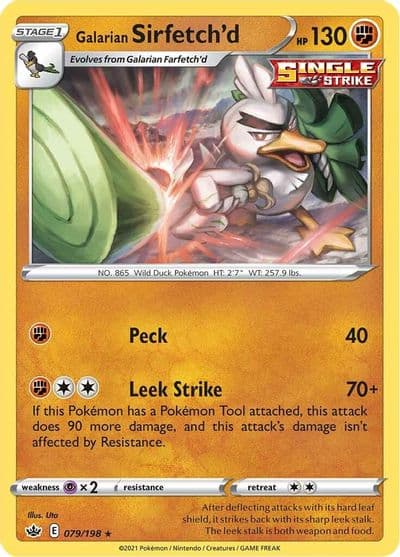 Galarian Sirfetch'd SWSH06: Chilling Reign Pokemon card