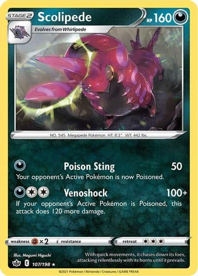 Scolipede SWSH06: Chilling Reign Pokemon card