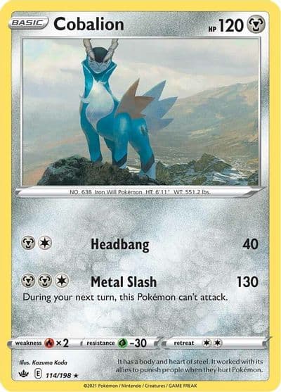 Cobalion SWSH06: Chilling Reign Pokemon card
