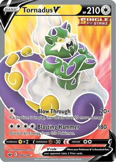 Tornadus V (Full Art) SWSH06: Chilling Reign Pokemon card