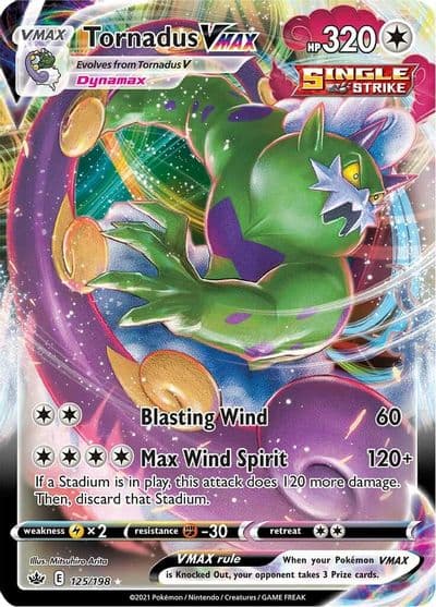 Tornadus VMAX SWSH06: Chilling Reign Pokemon card