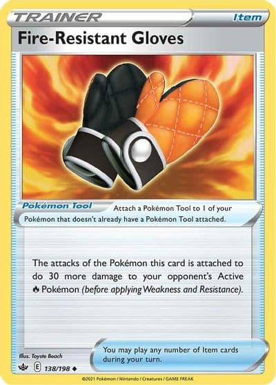 Fire-Resistant Gloves SWSH06: Chilling Reign Pokemon card
